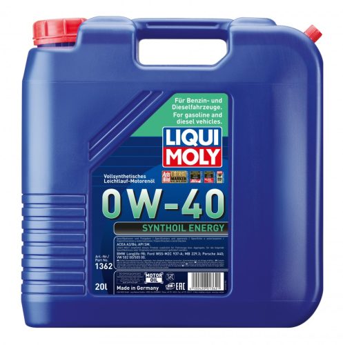 Liqui Moly Synthoil Energy 0W-40 motorolaj 20l