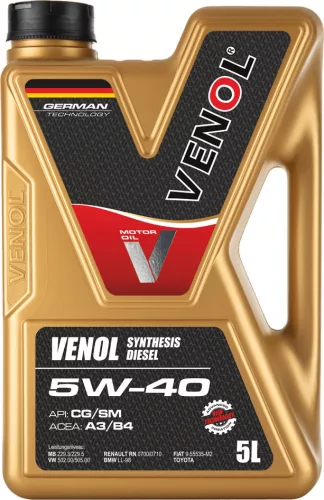 VENOL SYNTHESIS DIESEL CG SM  5W40   5L